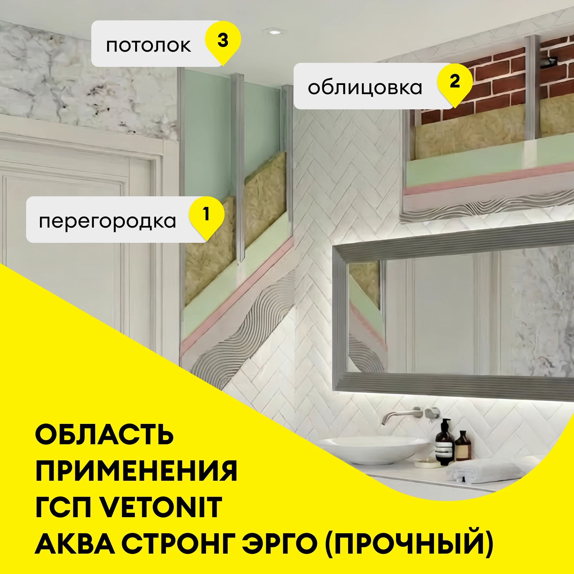 ГСП Vetonit Аква Стронг Эрго (Прочный) 2000х900х15 мм (1)