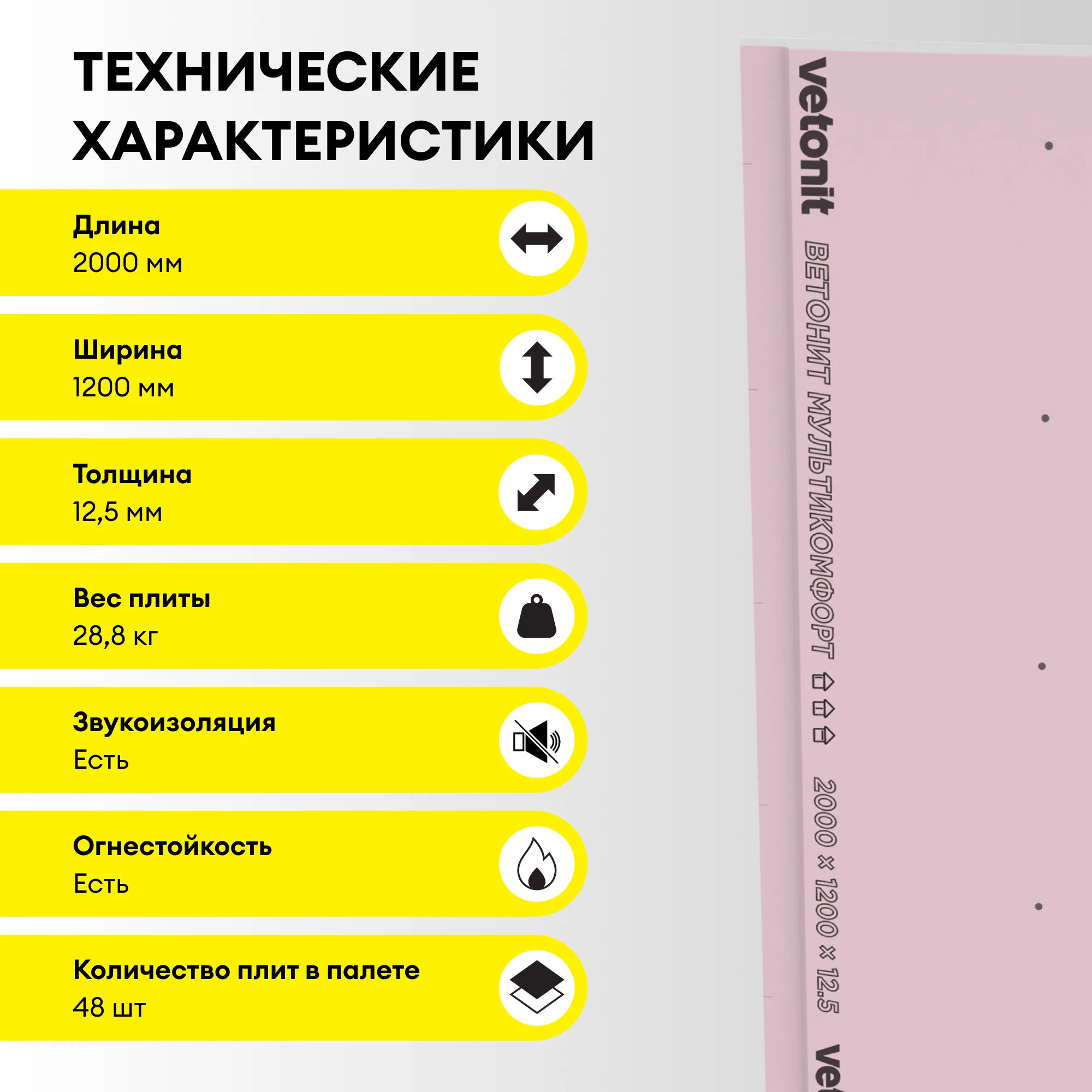 ГСП Vetonit Мультикомфорт 2000х1200х12.5мм, фото товара (4) ГСП Vetonit Мультикомфорт 2000х1200х12.5мм (4)