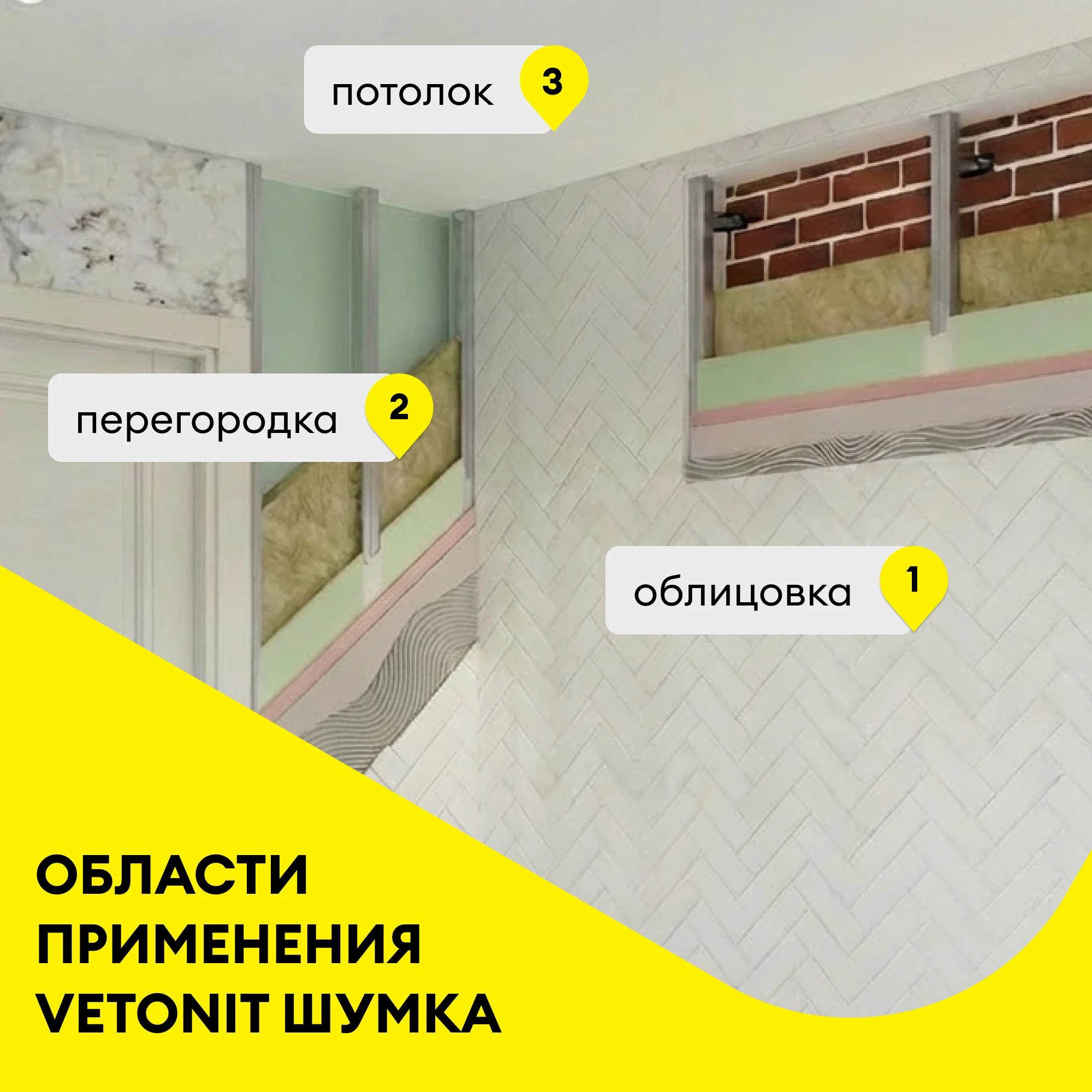 Шумоизоляция Vetonit Шумка 50мм (6.10м2 / 0.305м3), фото товара (1) Шумоизоляция Vetonit Шумка 50мм (6.10м2 / 0.305м3) (1)