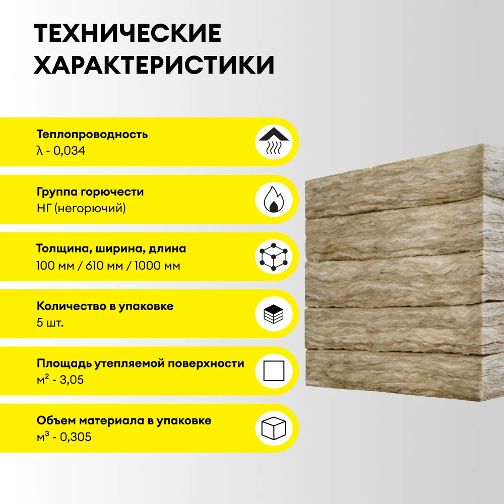 Утеплитель Vetonit Стронг для Стен и Крыш (Прочный) 100мм (3.05м2 / 0.305м3) (3)