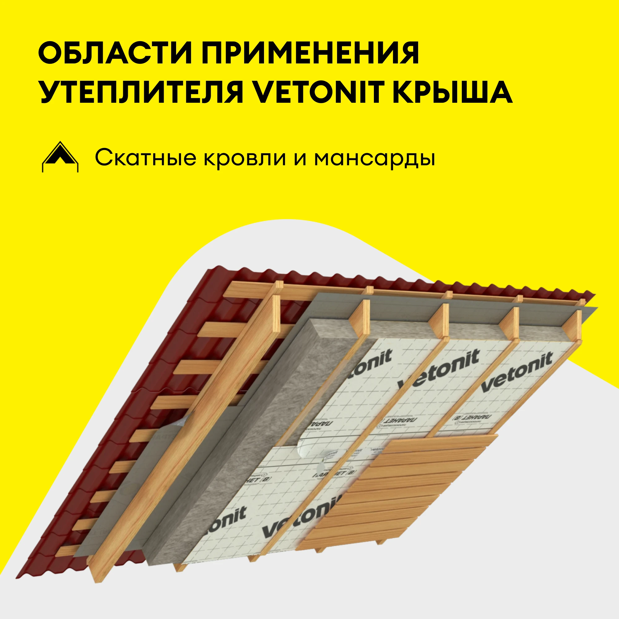 Утеплитель Vetonit Крыша 150мм (4.88м2 / 0.732м3), фото товара (1) Утеплитель Vetonit Крыша 150мм (4.88м2 / 0.732м3) (1)