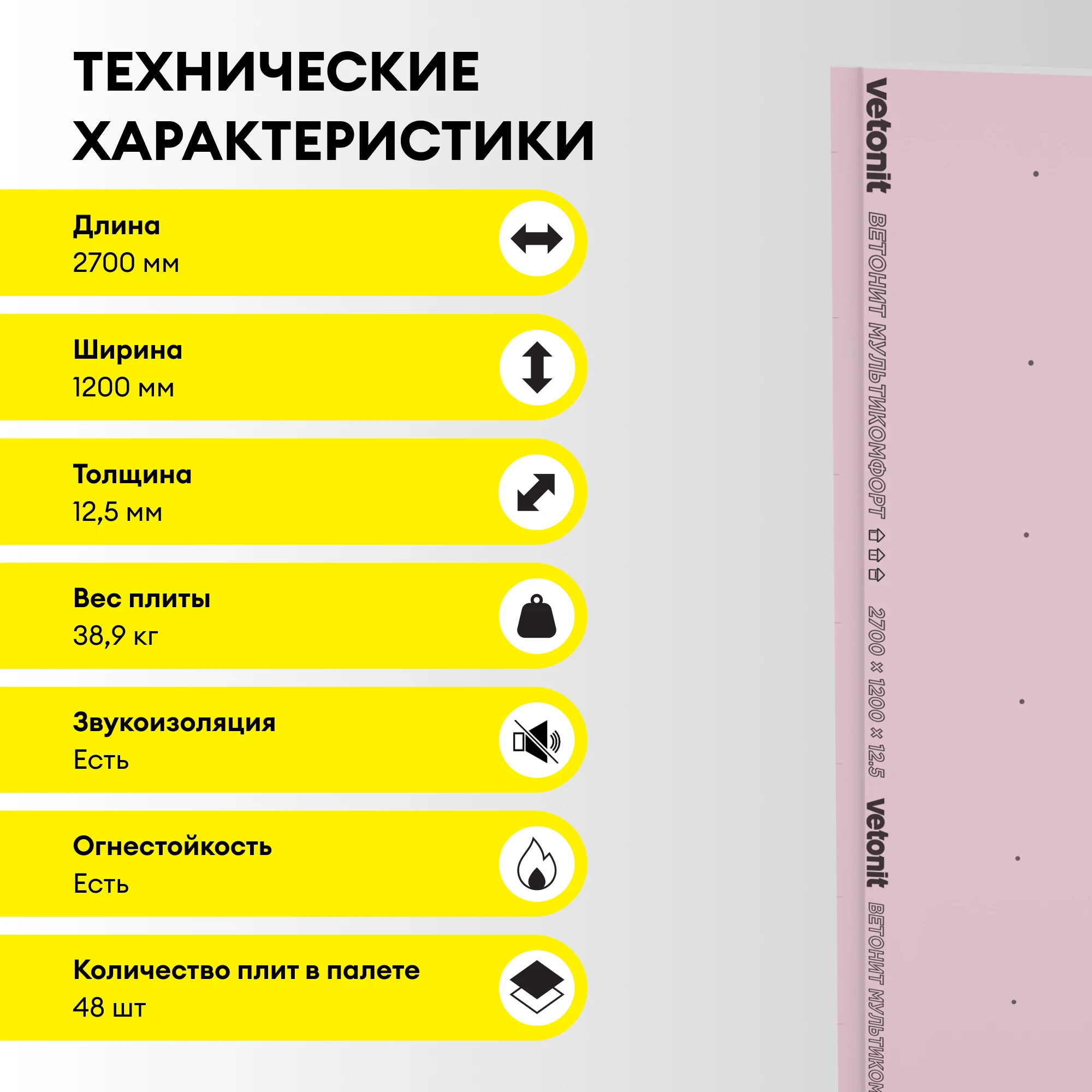 ГСП Vetonit Мультикомфорт 2700х1200х12.5мм, фото товара (3) ГСП Vetonit Мультикомфорт 2700х1200х12.5мм (3)